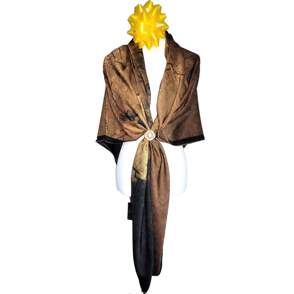 NWT Double Sided Silk Scarf 53"x53" Large Square Shawl Wrap XiangYunSha 36741 - Picture 9 of 15